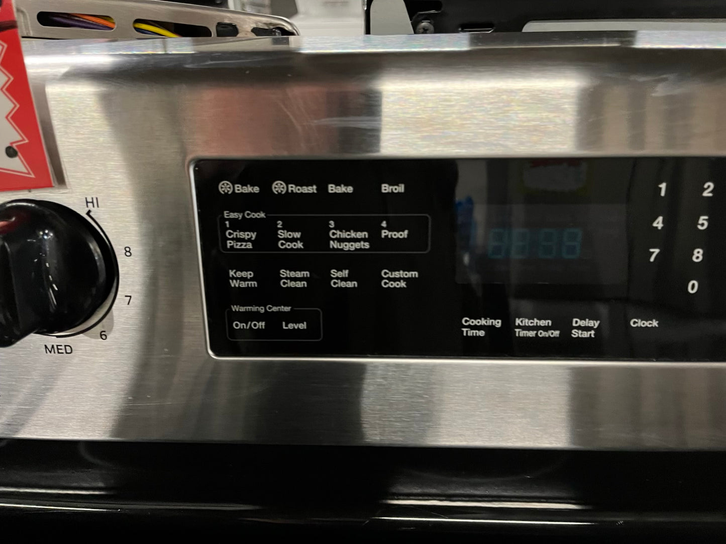 -Samsung glass top electric range 220v 5 burner warm zone convection bake broil roast  self clean Refurbished stainless steel 30" #ERT340AB