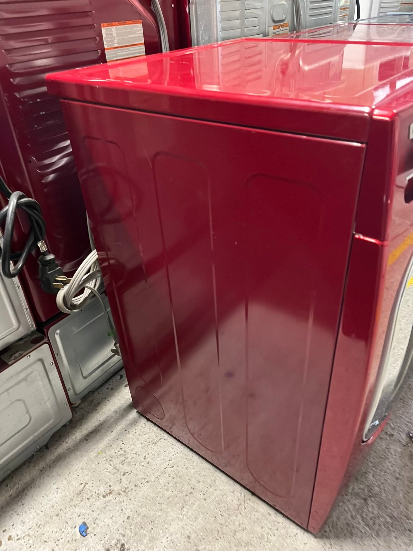 LG front load stackable electric 220v dryer in red steam dry in red 27" #ED405JB