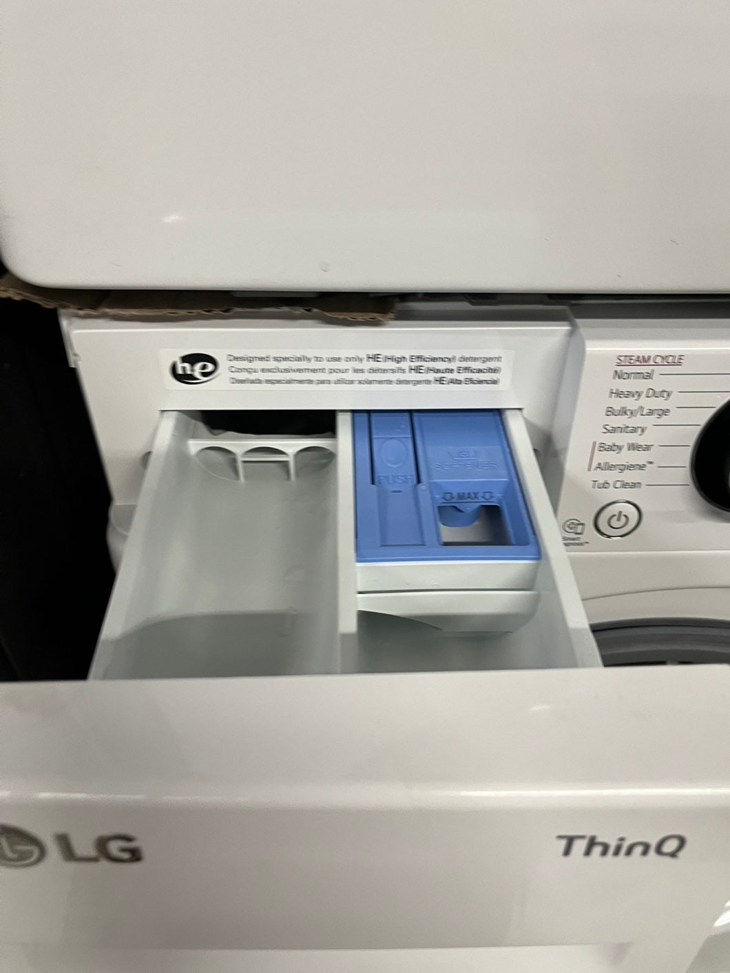 LG 24 white Front load washer and Steam electric dryer set stackable 240V #LG2455WB