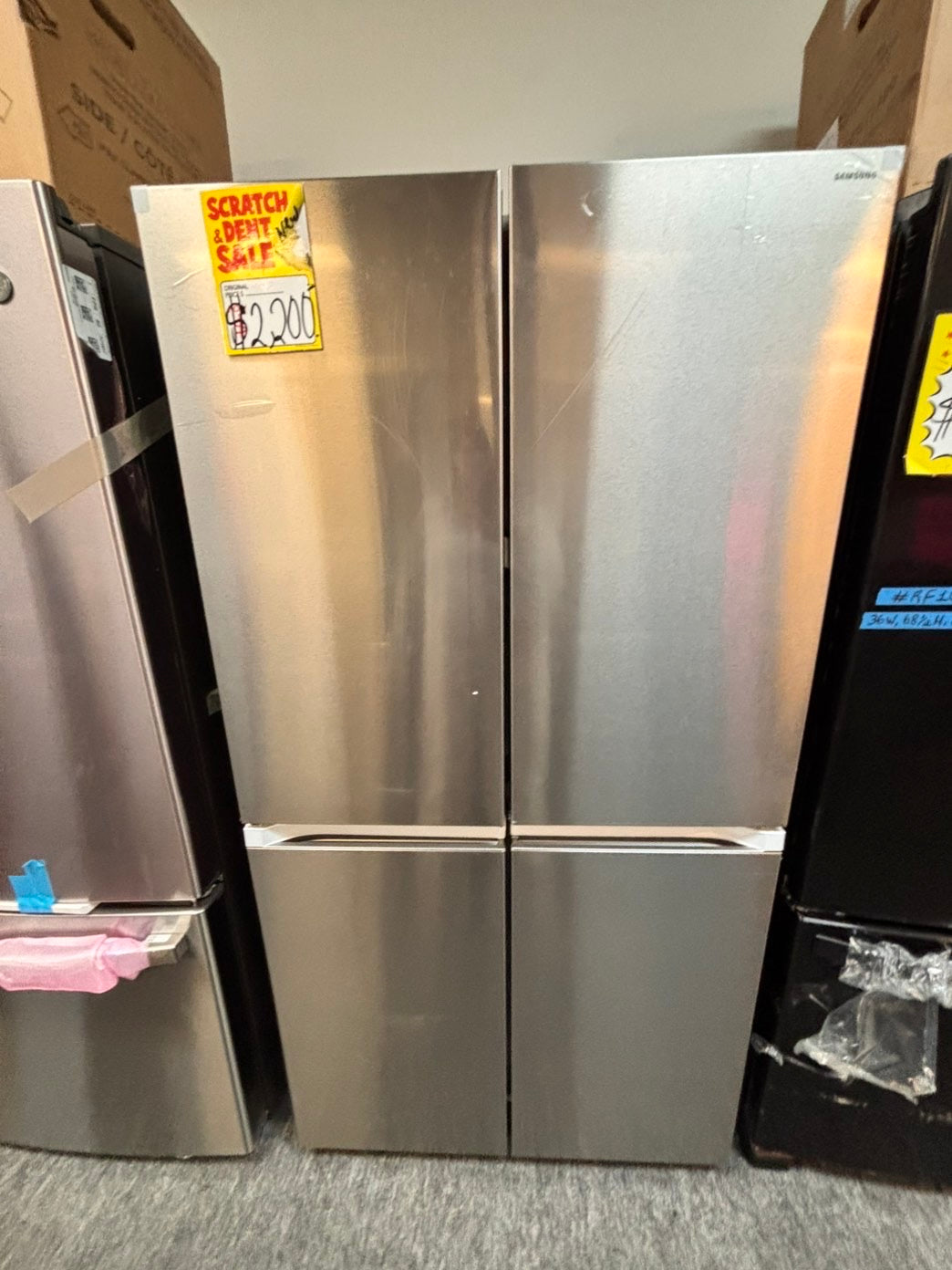 >New open box 📦 samsung 4-doors Counter Depth French Door Refrigerator 22cu.ft in Stainless Steel #RFSGG1B 36” in