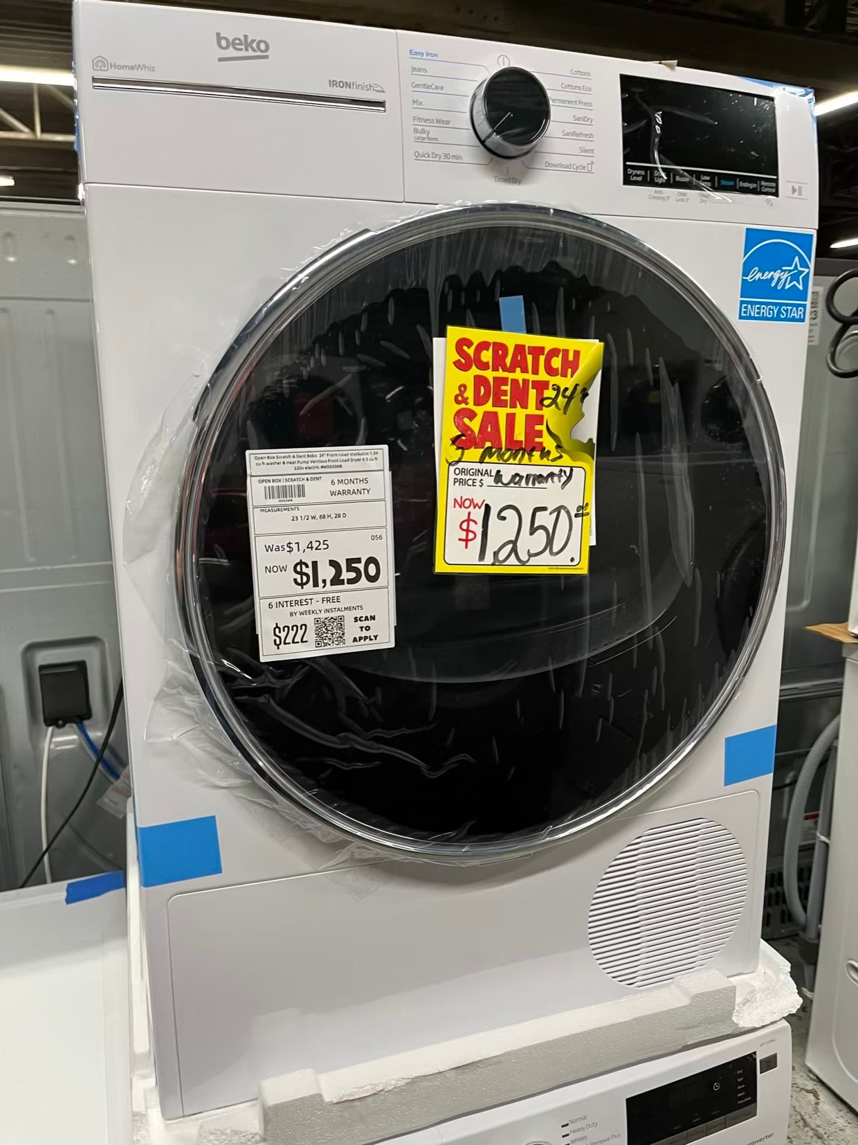 Open Box 📦 Scratch & Dent Beko 24" Front-Load stackable 1.94 cu ft washer & Heat Pump Ventless Front Load Dryer 4.5 cu ft 220v electric #WD635KB