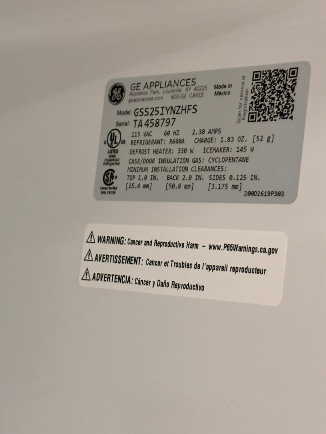 >New open Box 📦 GE 36”Side by Side Refrigerator stainless steel w/ice water dispenser - #RSGR36LB