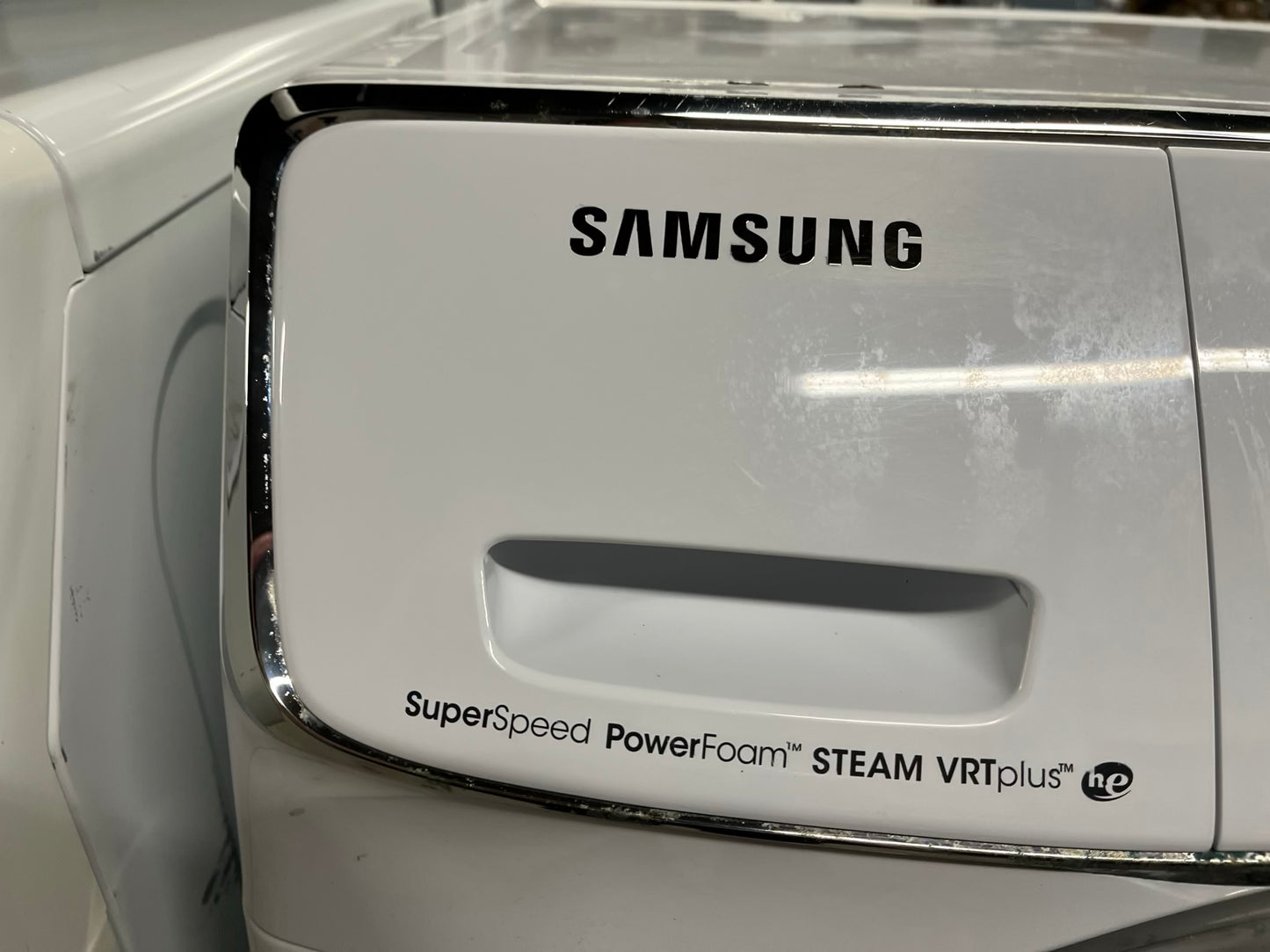 -Samsung front load washer & dryer set electric W/pedestal extra storage 27" #WD953CB