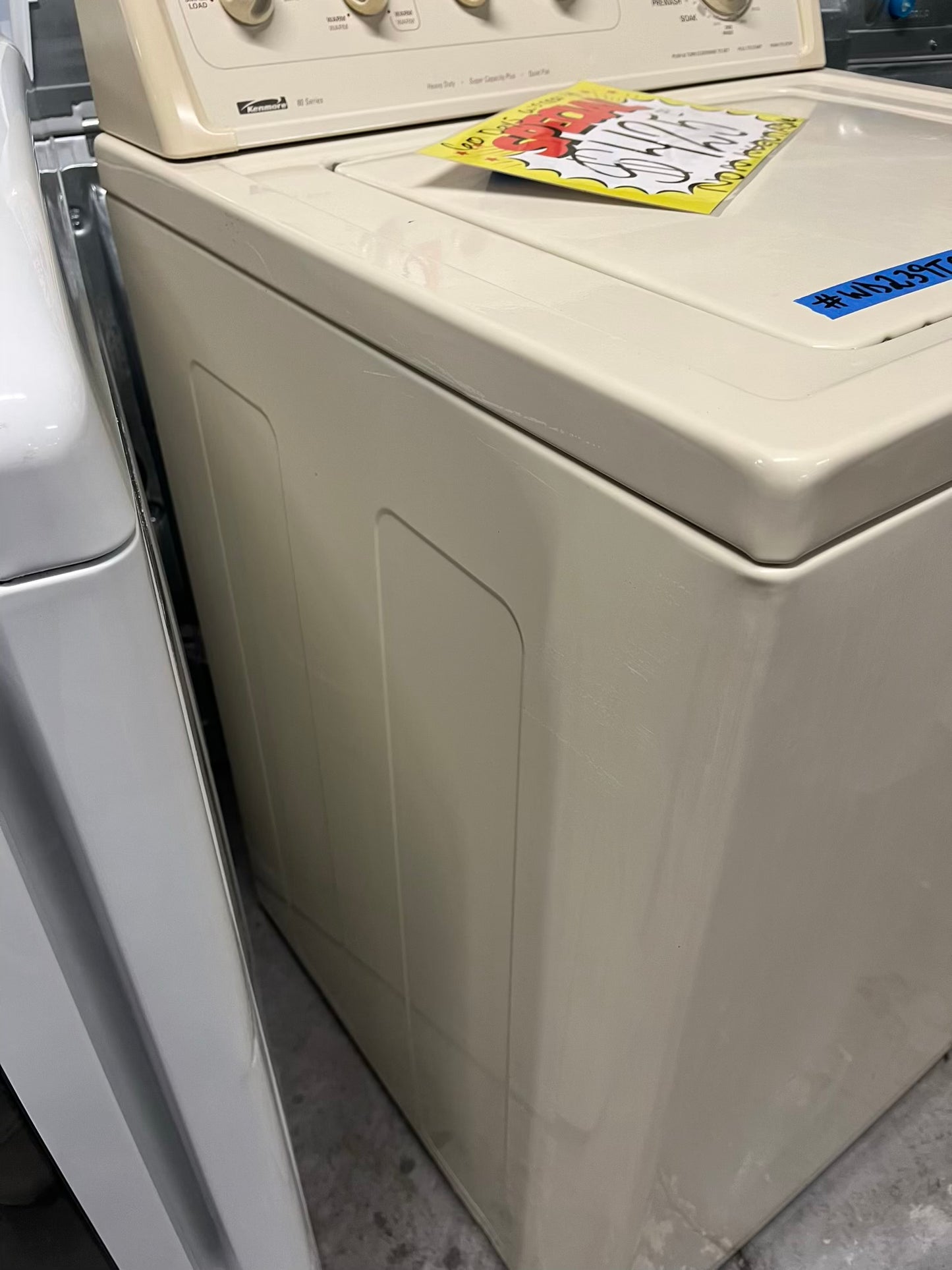 - Kenmore washer & dryer set electric 220v side x side top load w/agitator used-refurbished #WD239TB
