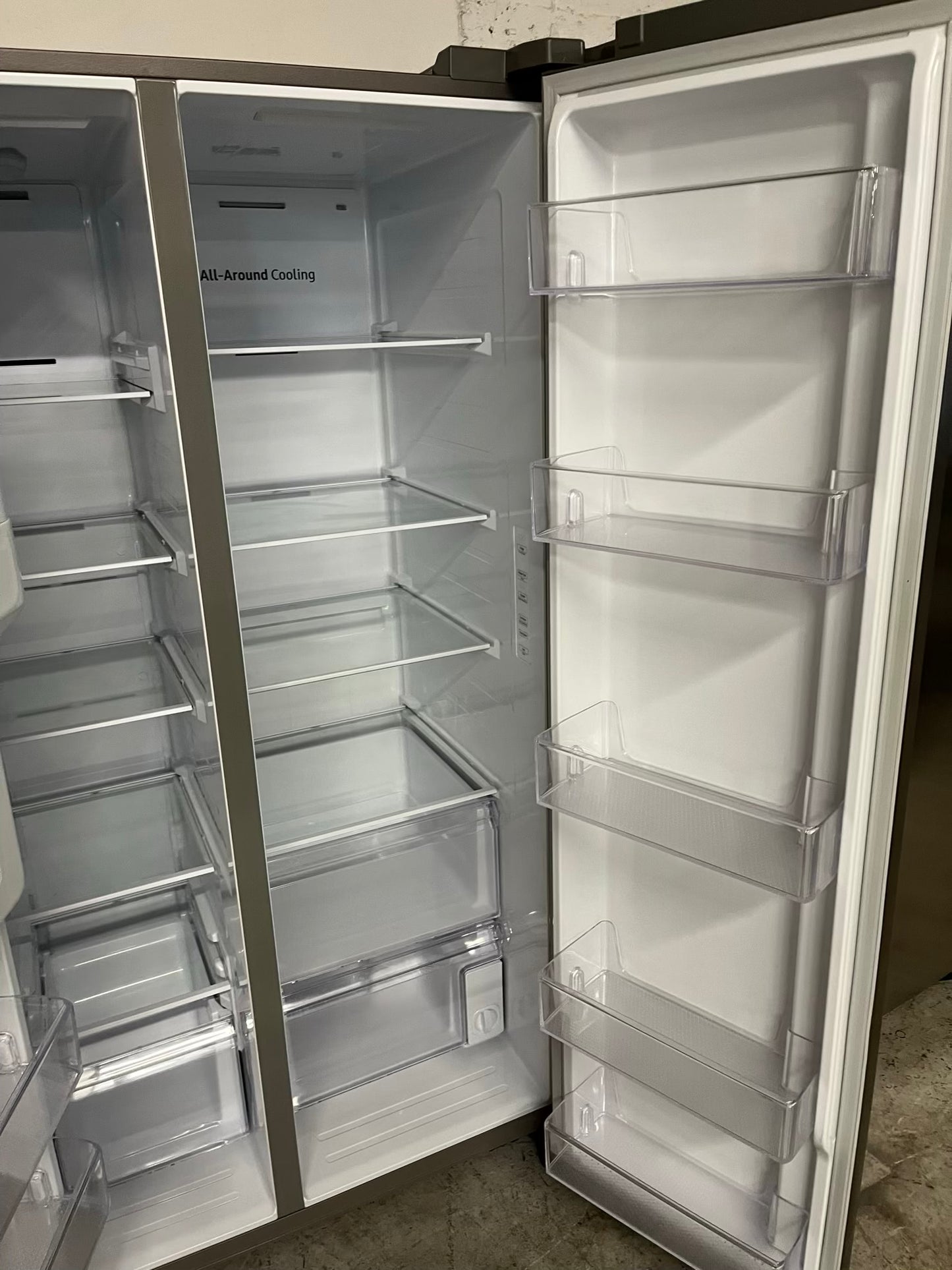Used Refurbished Samsung side x side refrigerator stainless steel w/ice water dispenser 36" #RF835UB-TR
