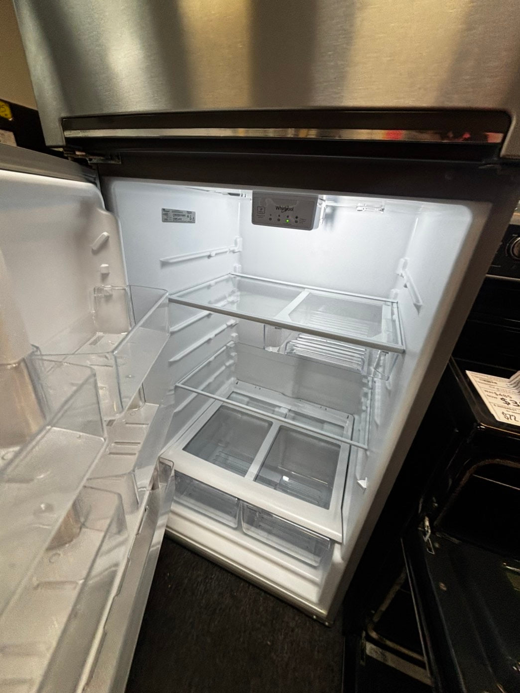 Flash sale⚡️ 2pc. Combo Whirlpool top freezer refrigerator stainless steel 28" counter depth & double oven electric stove 30” #RF2PCW5L