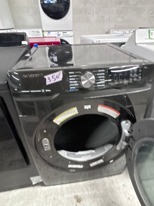 >Samsung Sensor dry steam electric 220v dryer front load stainless steel drum 7.5cu.ft. large capacity 27" dark gray #EDK75B