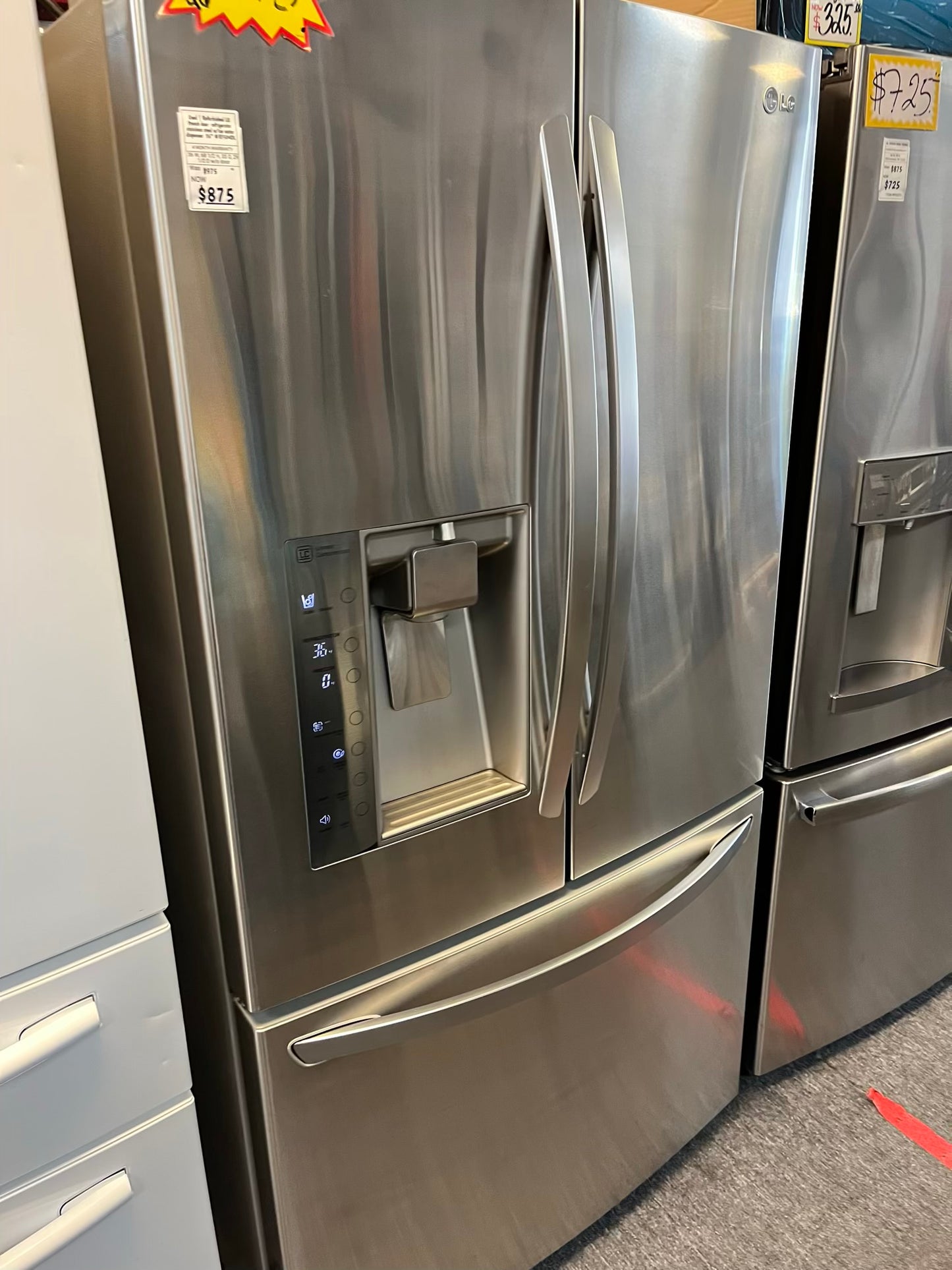Used | Refurbished LG french door refrigerator stainless steel w/ice water dispenser 36" #RF504DL