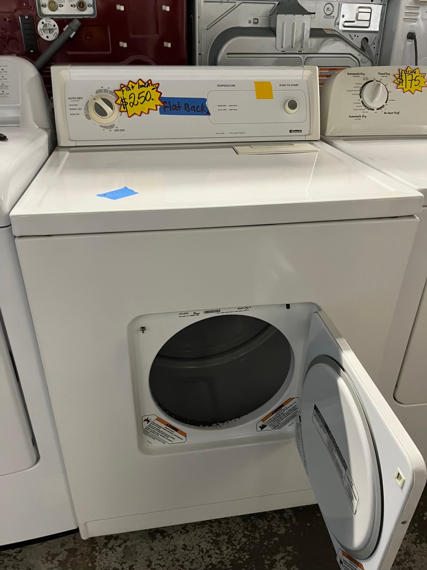 Kenmore electric 220v dryer side x side flat black #ED064VB