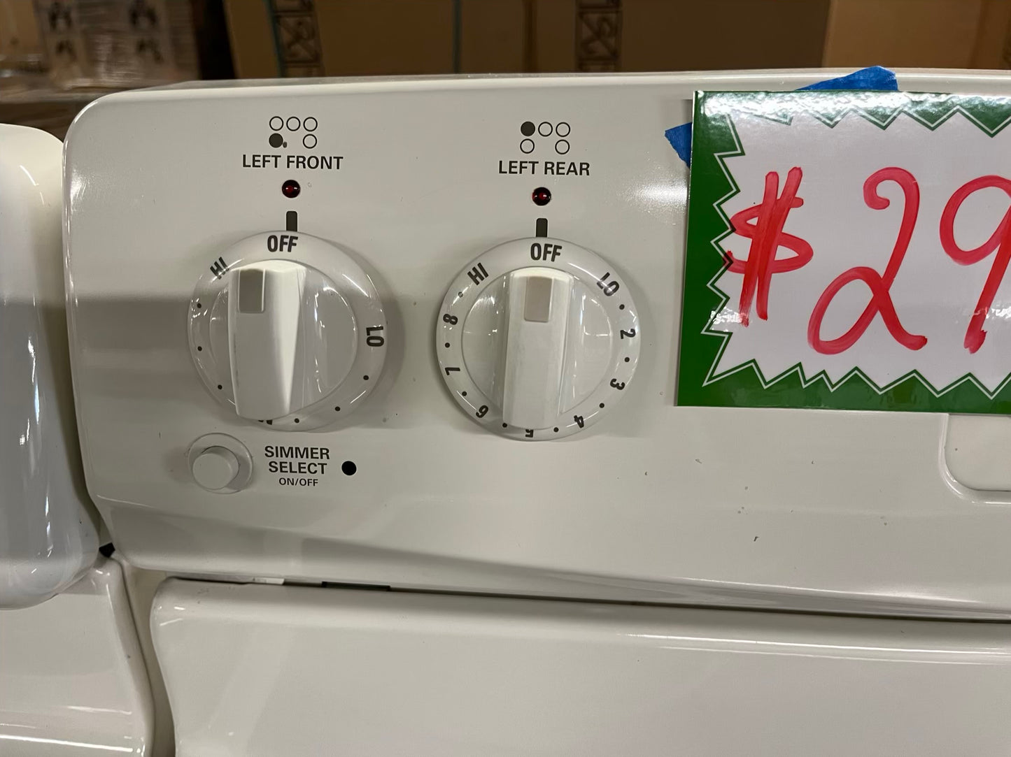 Kenmore electric range 220v 5 burner warm zone bake broil in off white Refurbished 30" #ER182WB