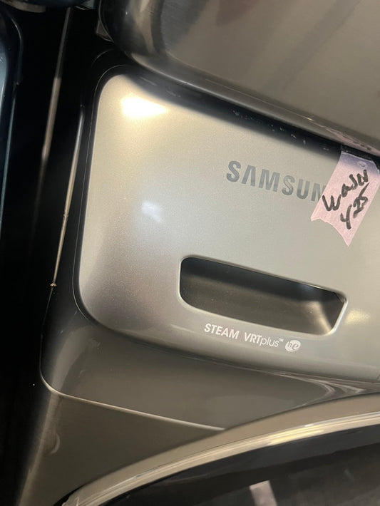 =Samsung gray 27” 4.5cu.ft large capacity front load washing machine steam cycle stackable or side by side #FWS47BL