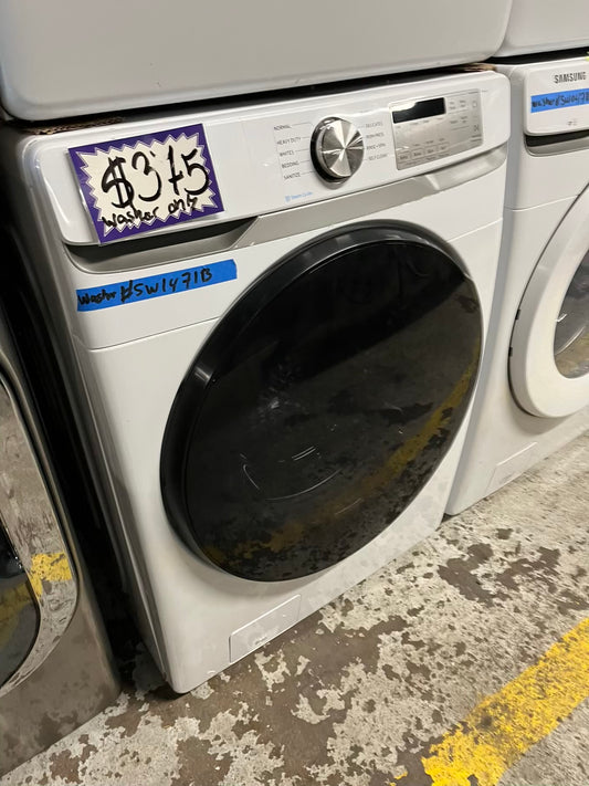 -Samsung white 27” 4.5cu.ft large capacity front load washing machine steam cycle stackable or side by side  #SW1471B