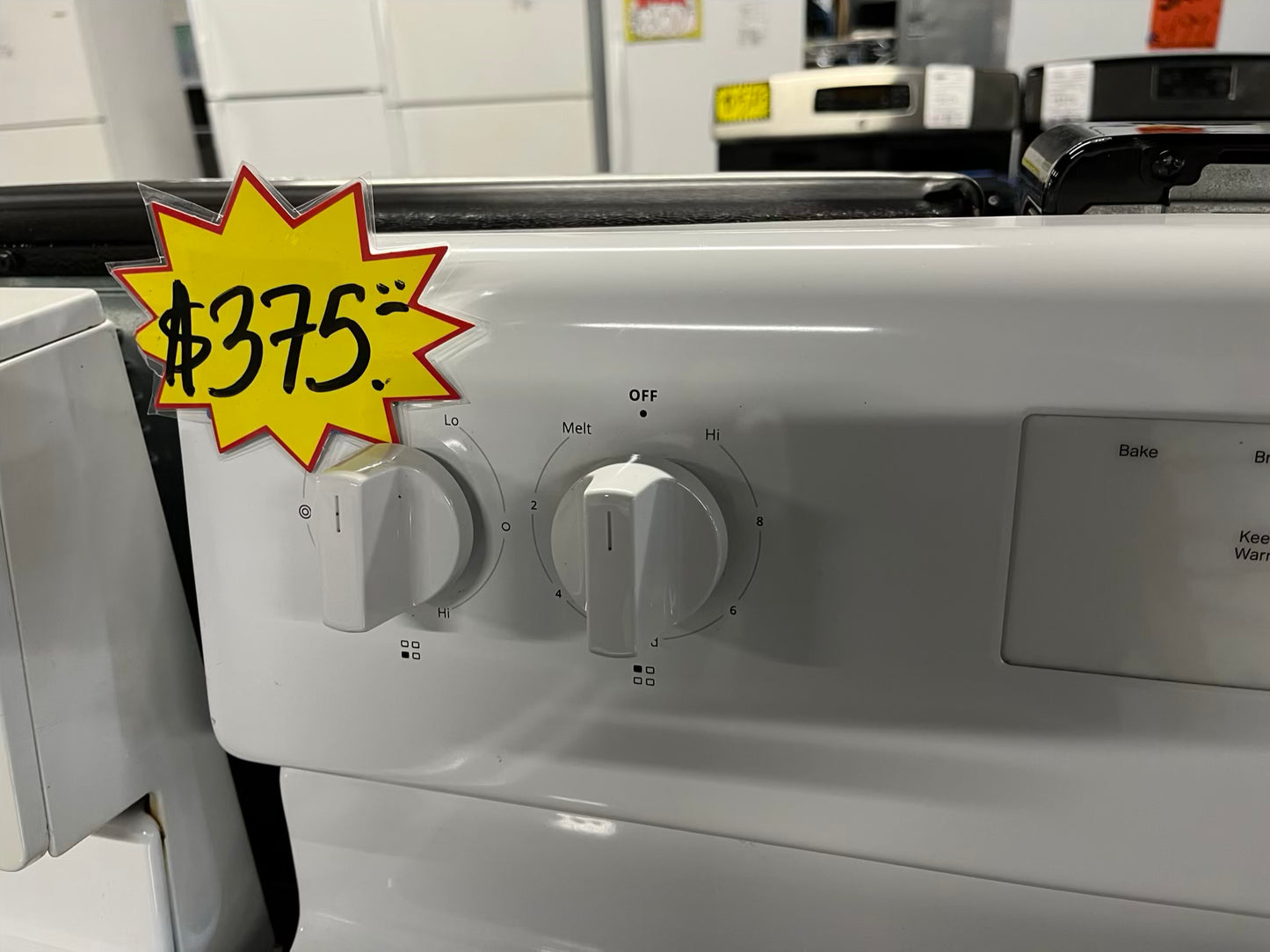 Samsung electric 220v range 4 burner bake roast broil in black & white Refurbished 30" #ER938CB