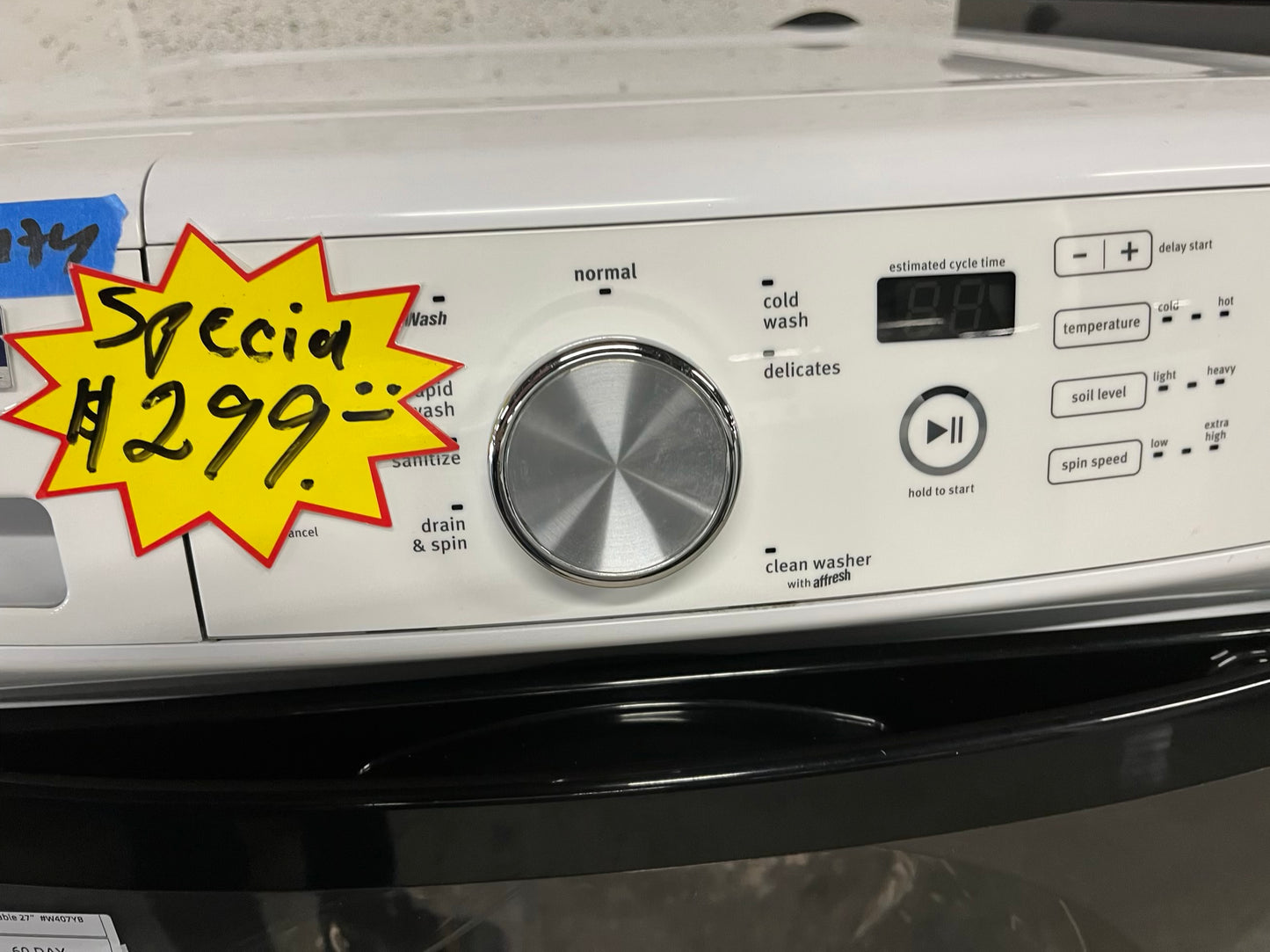 Maytag Maxima front load washing machine large capacity stainless steel drum stackable 27" #W407YB