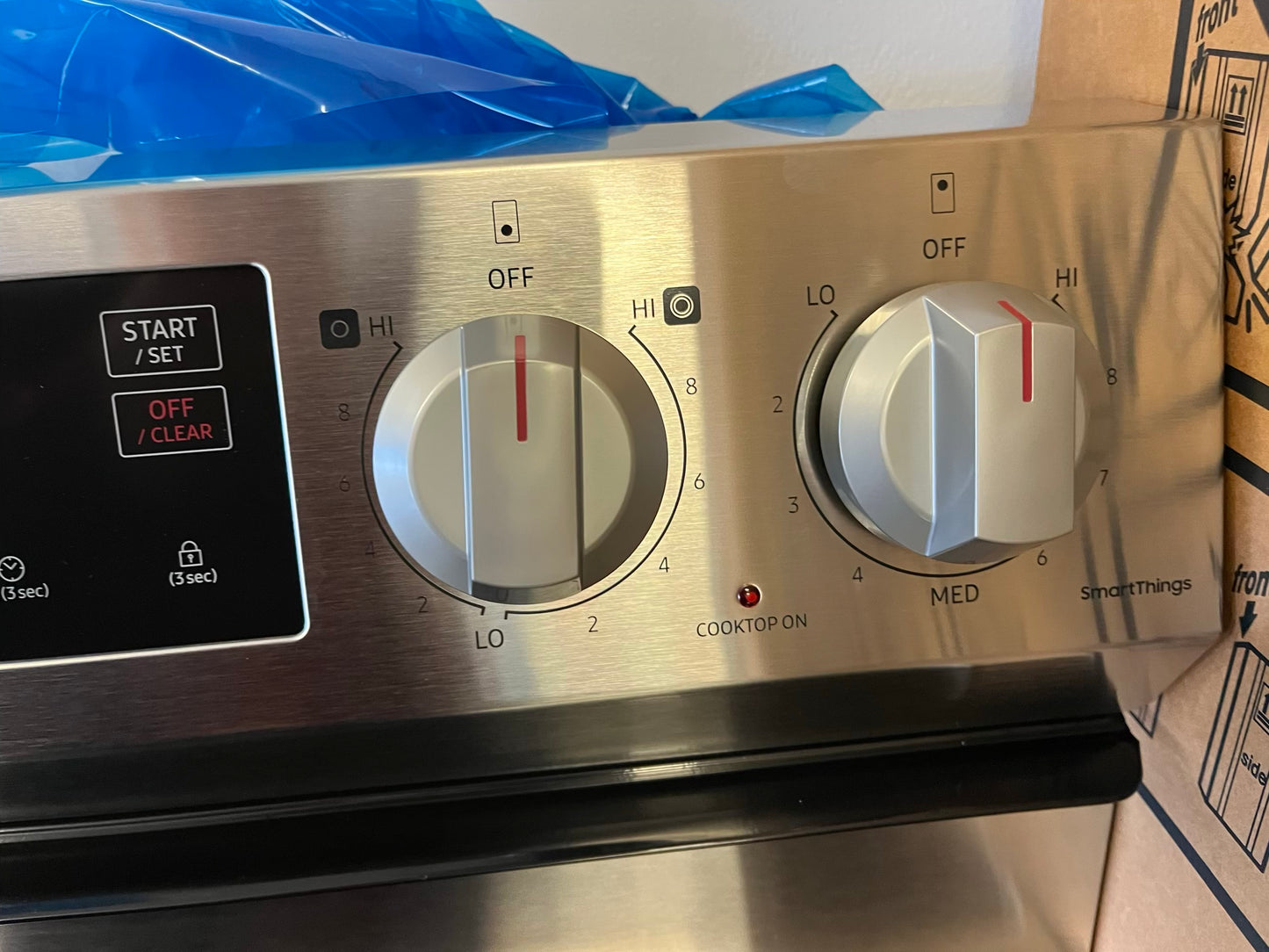 Open Box Samsung electric range stainless steel broil hi/lo bake 4 burner #ER855PL