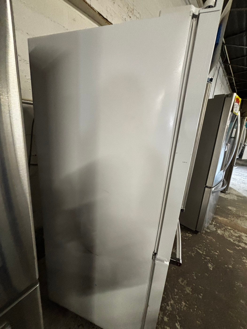 - KitchenIAd 30” wide French door Refrigerator white steel W/ice maker & water inside Used Refurbished #RFKW550L
