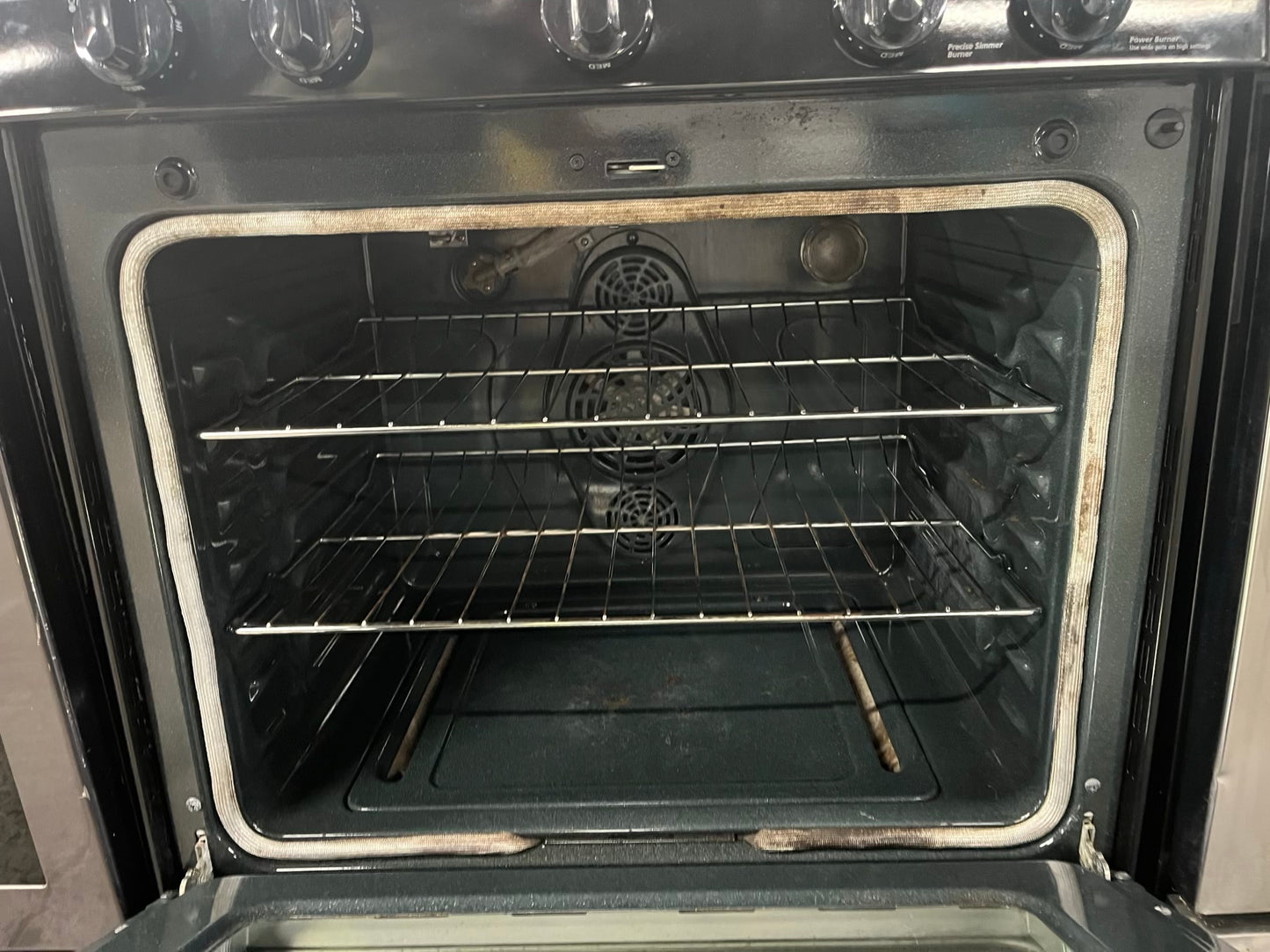 - Samsung Gas range 5 burner convection bake broil bake self clean in black #GR744LB
