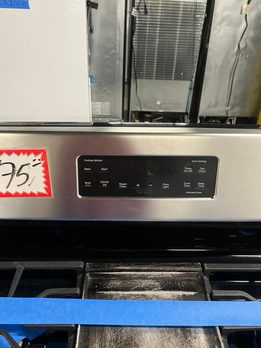 = Ge Gas stove 5 Burner stainless steel broil & bake 30” refurbished #GGER17B