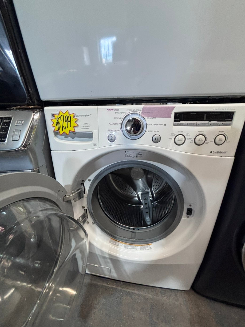 >* July 4th special 🇺🇸LG washer & dryer set electric 220v front load stackable or side by side - sensor dry in white #WEDL99SET