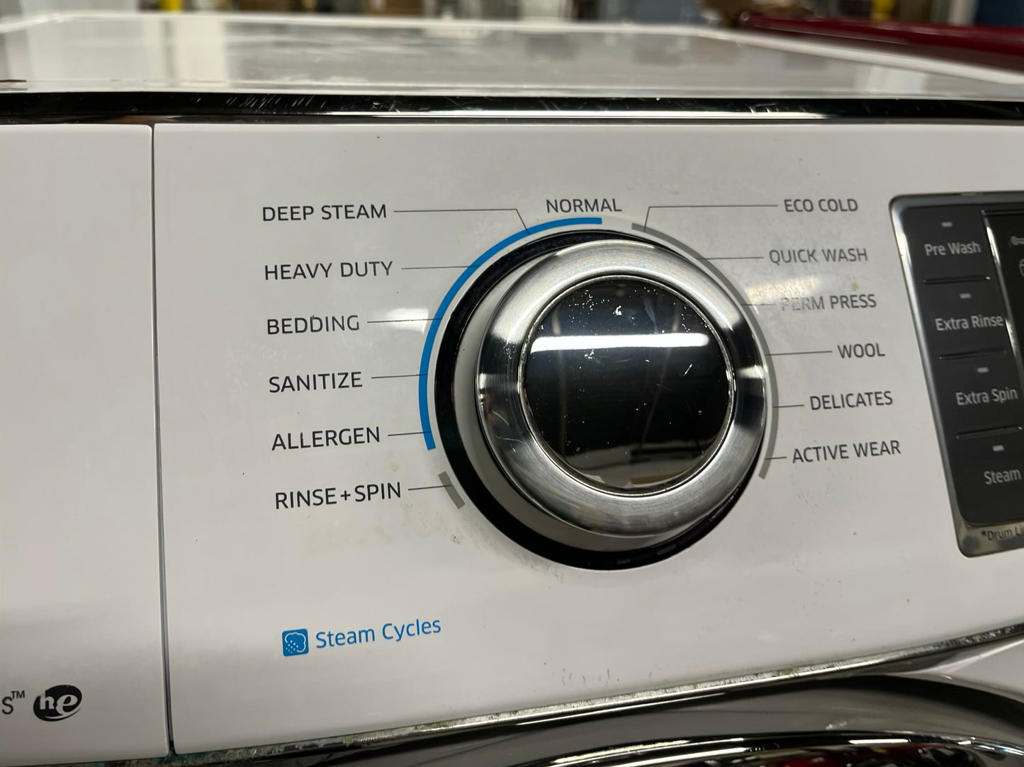 -Samsung front load washer & dryer set electric W/pedestal extra storage 27" #WD953CB