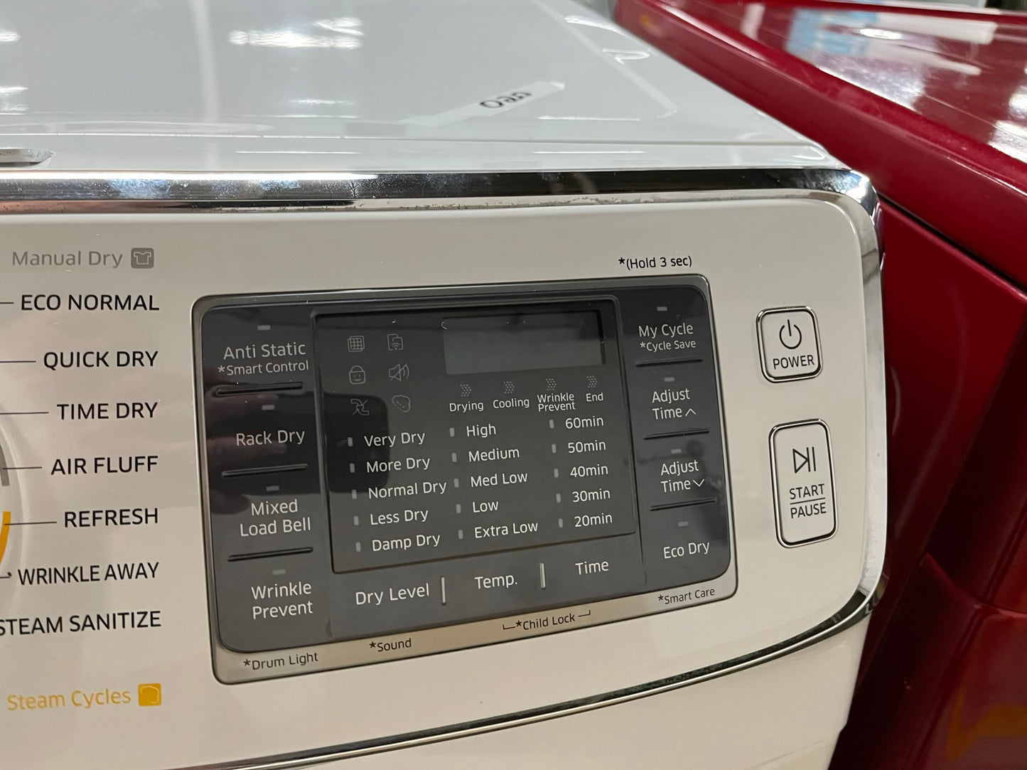 Samsung front load stackable electric 220v dryer in white 27" #ED40YB-TR