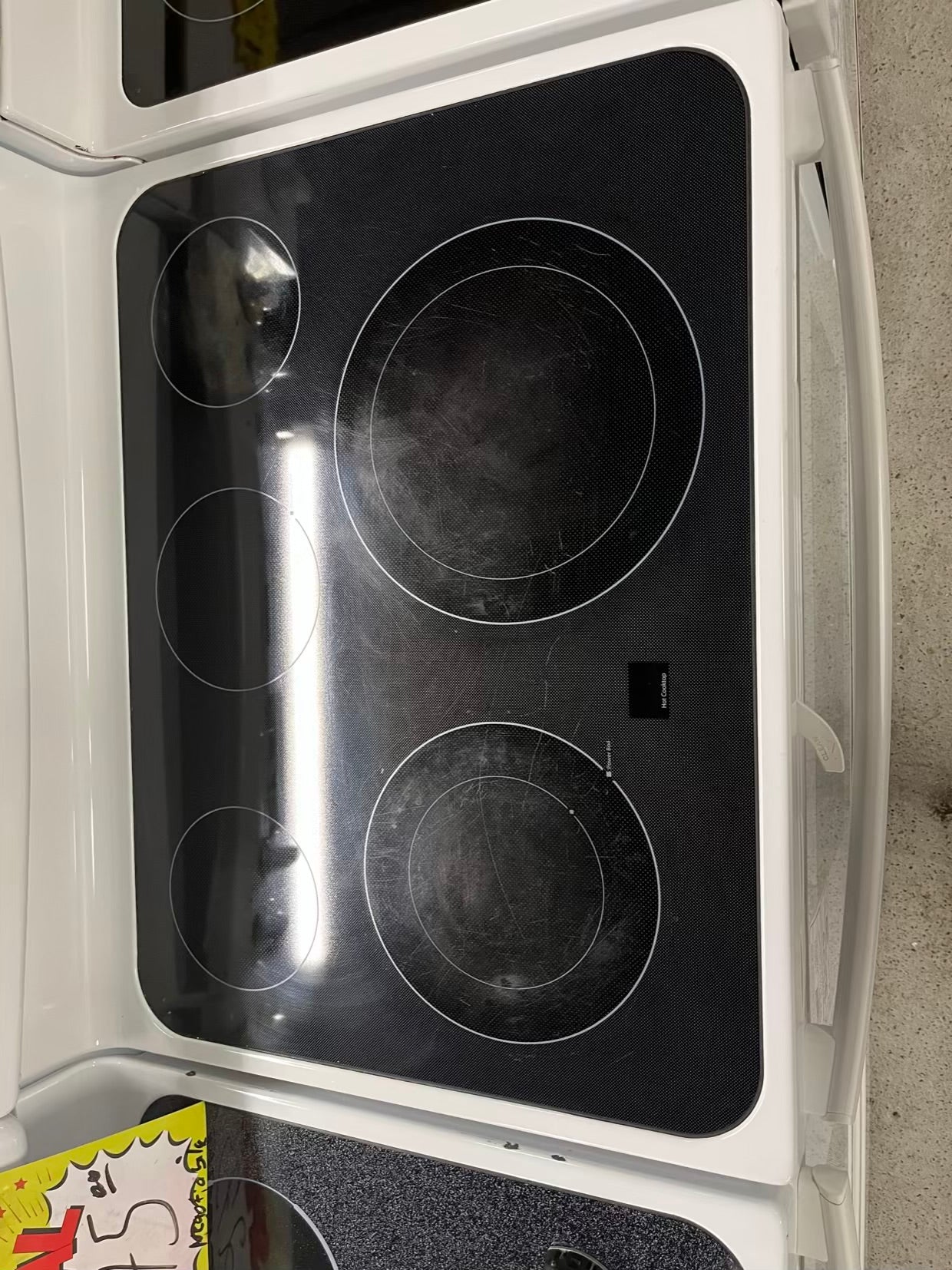 GE electric 220v range 5 burner warm zone bake broil hi/lo steam clean in white 30" #ER483JB
