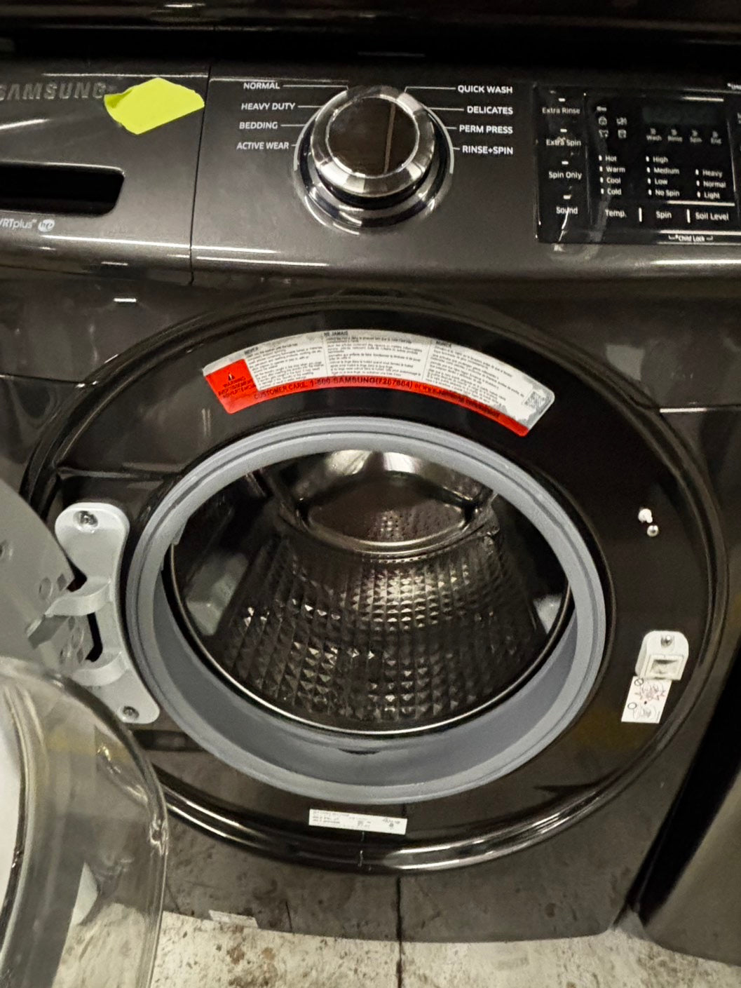 -Samsung steam washer 4.5 cu ft & steam dryer 7.5 cu ft set electric 220v front load stackable or side by side -sensor dry He in dark gray #WDG123JL