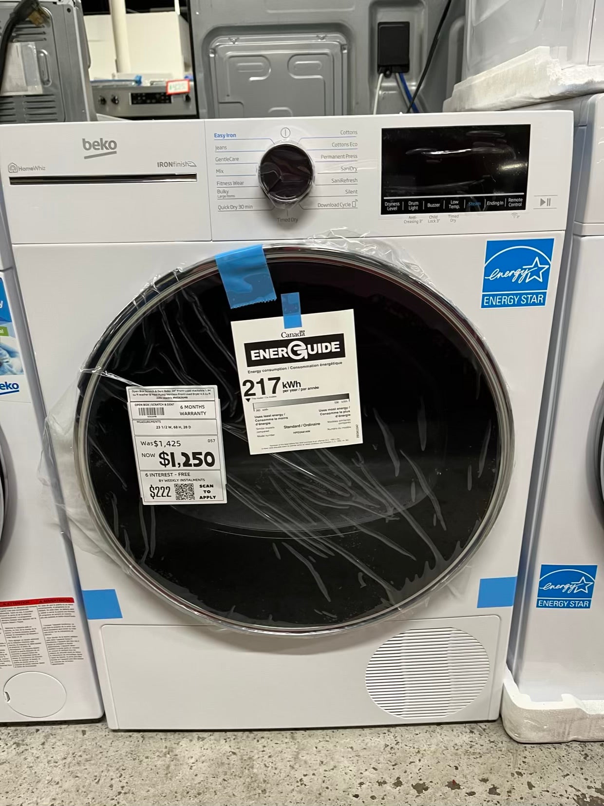 Open Box 📦 Scratch & Dent Beko 24" Front-Load stackable 1.94 cu ft washer & Heat Pump Ventless Front Load Dryer 4.5 cu ft 220v electric #WD636MB