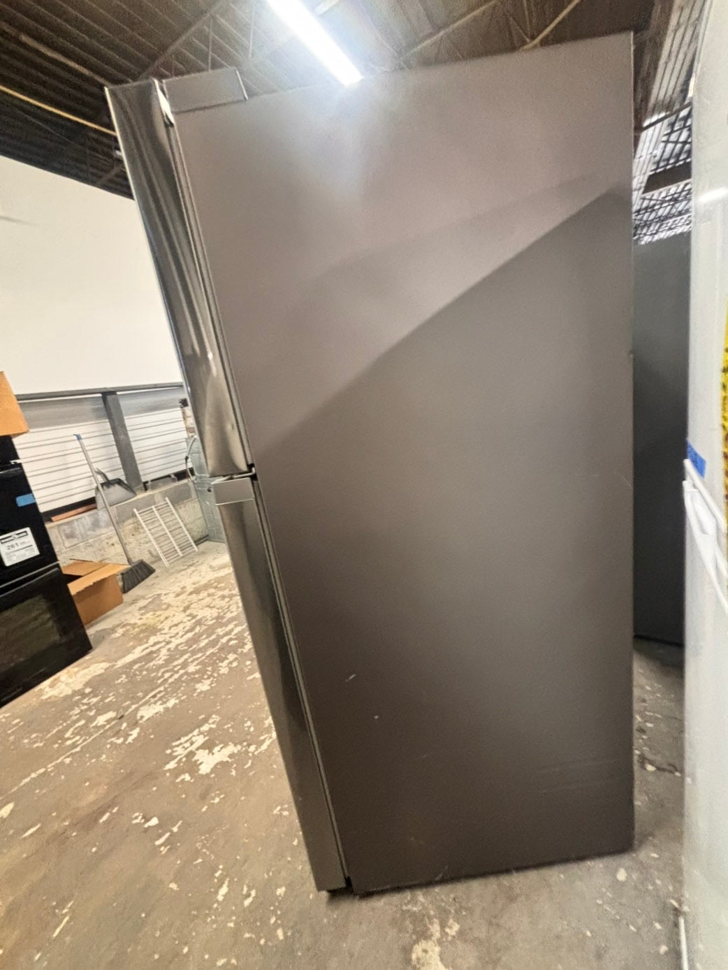 >29” samsung top freezer fridge stainless steel with ice maker inside used-refurbished #TRF8BL