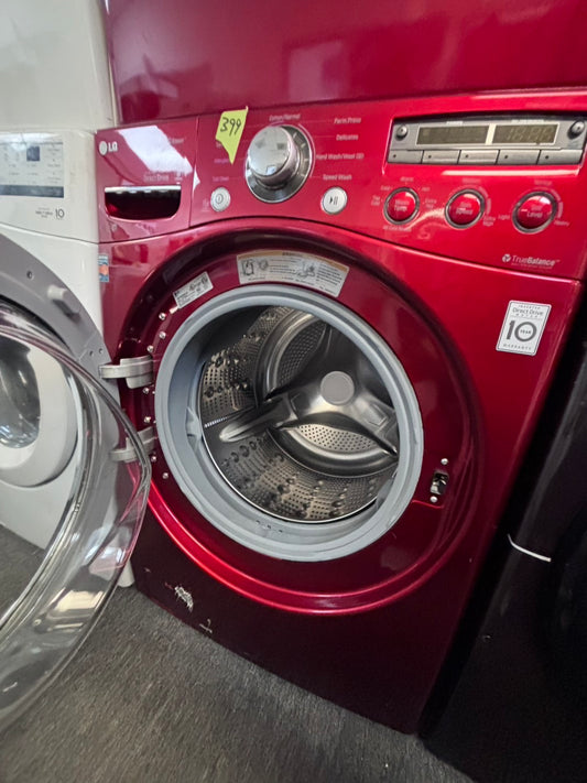 >LG 4.5cu. ft.Front Load washer red used-refurbished stackable or side by side . #WLG45CB
