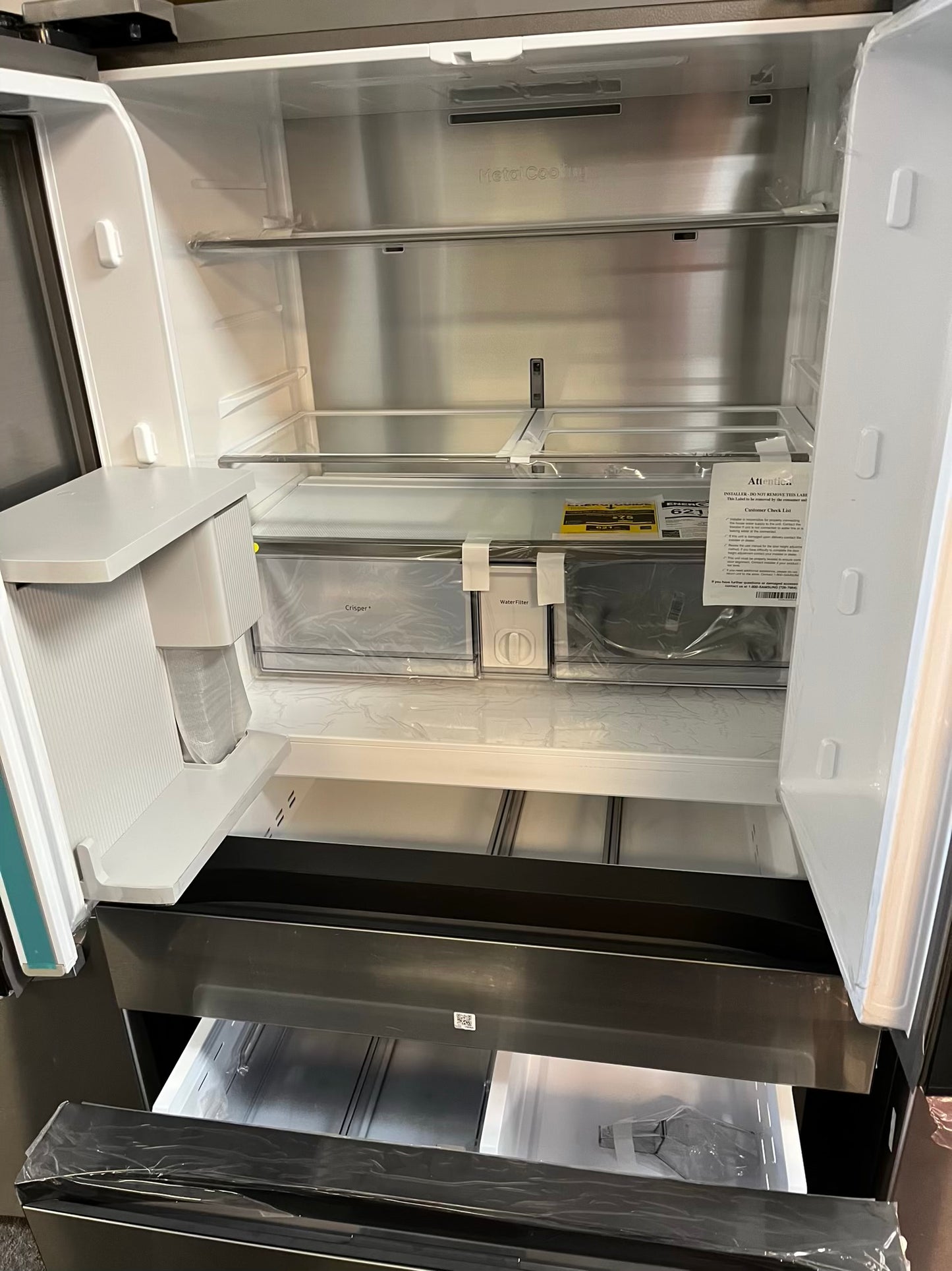 Open Box Samsung counter depth 5-door Refrigerator stainless steel w/ice maker & beverage center 36" #RF560WL