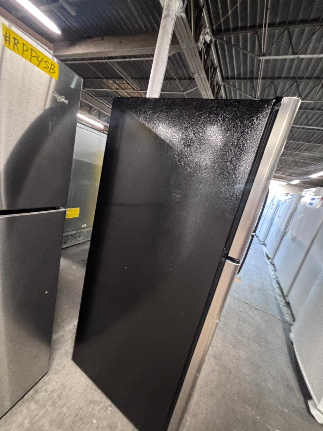 >*GE top freezer refrigerator with ice maker inside stainless steel used-refurbished 30" #RFC11YB