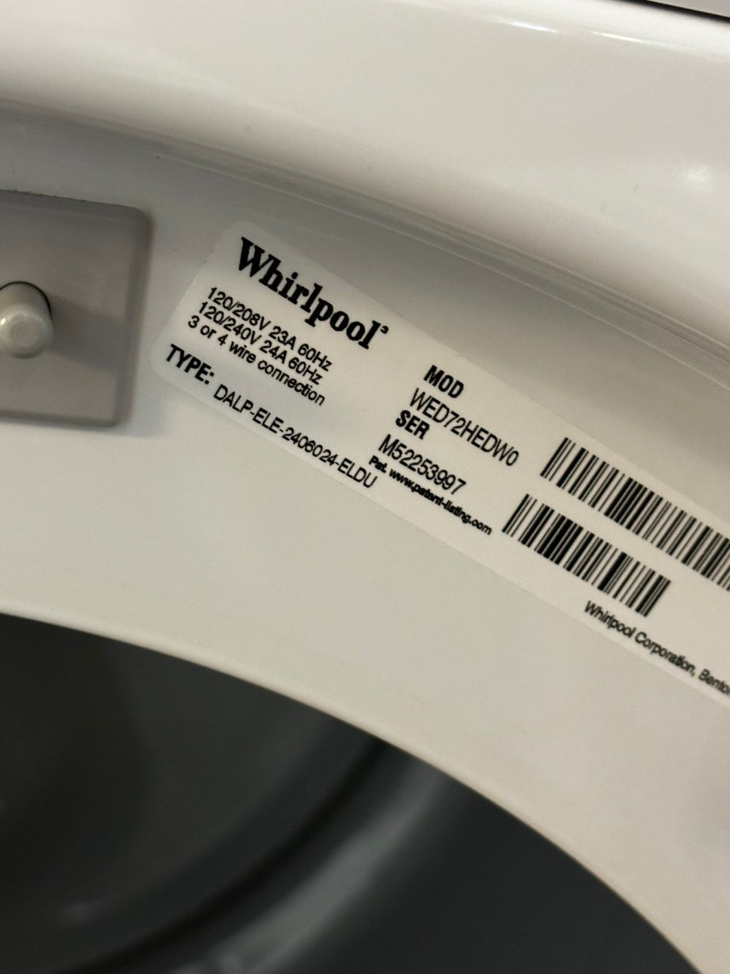 -Black Friday sale 🦃Whirlpool electric 220v washer and dryer set front load w/pedestal 27" in 
ITEM #Refurbished ED957PL
