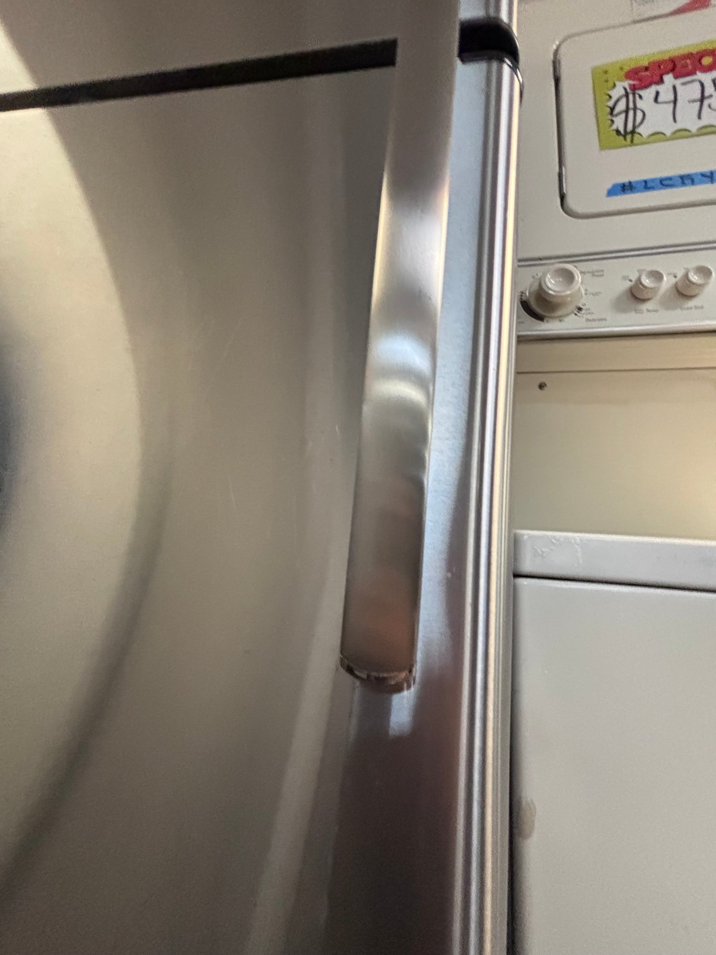 >>GE 33” x 67”h x 28” depth Top freezer fridge ,stainless steel used-refurbished #RRYE33L