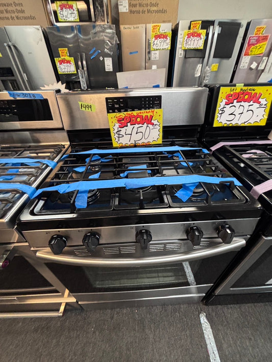 >Samsung stainless steel Gas range 5 burner convection bake roast broil -used-Refurbished 30” #GRYK13L