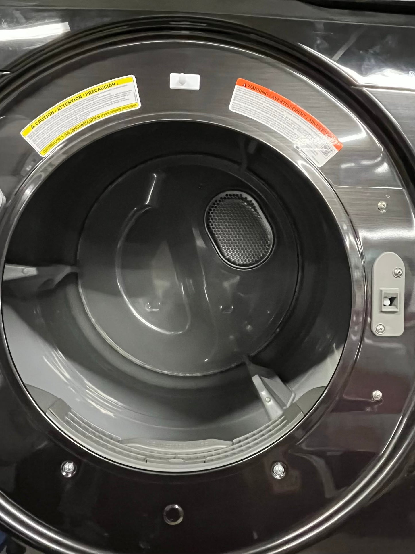 Used Samsung washer 4.5 cu ft & open box scratch & dent dryer 7.5 cu ft set electric 220v front load stackable pr side by side -sensor dry He in black stainless steel #RF207SB