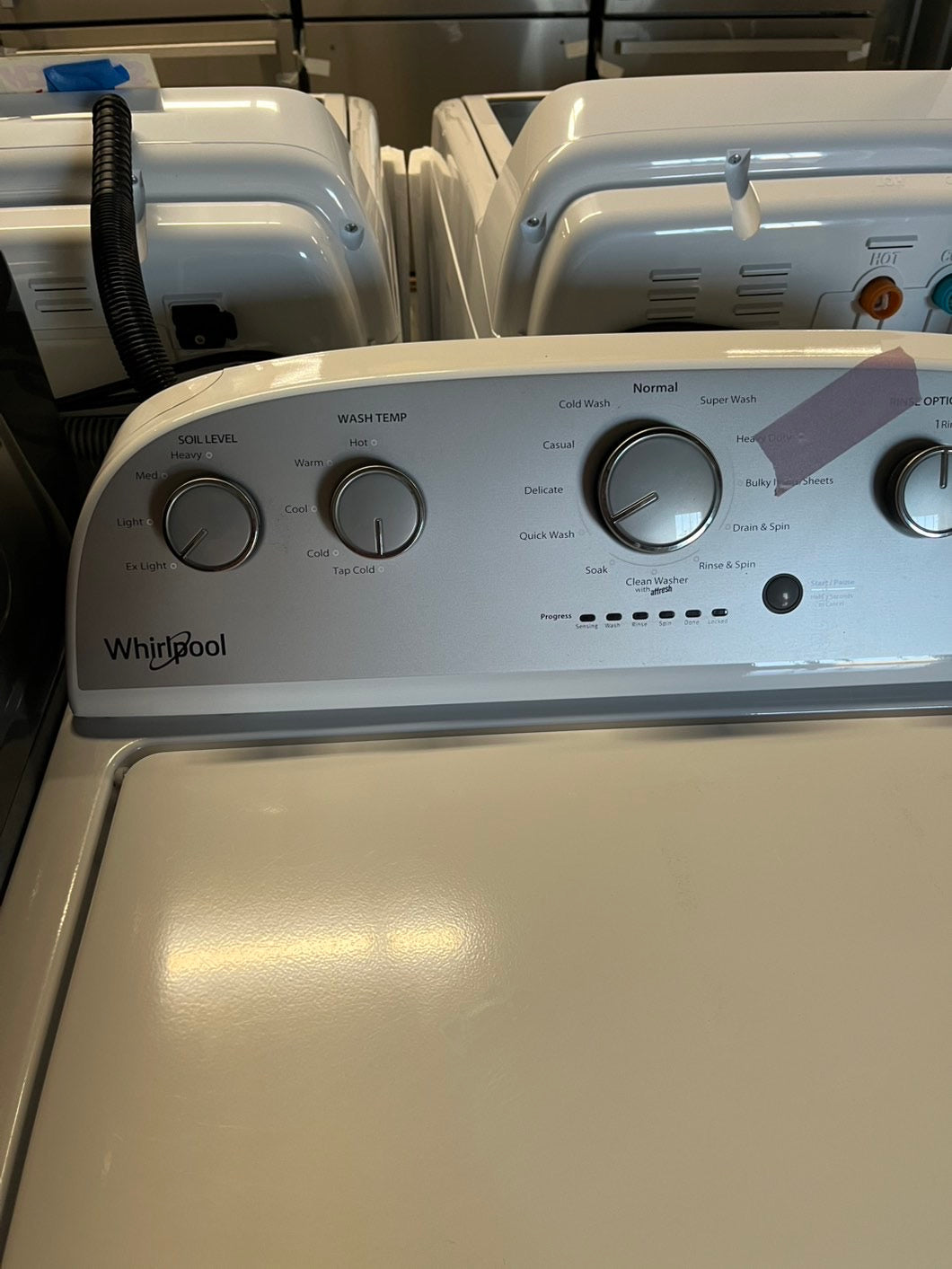 =Whirlpool Top load washing machine w agitator 27" used-Refurbished #WMH48B