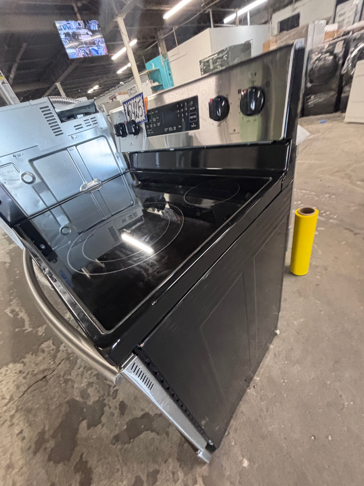 } samsung electric 220v glass top range bake Broil roast self clean convection oven stainless steel working 💯 with warranty ! 30" used-Refurbished #SAQS71B