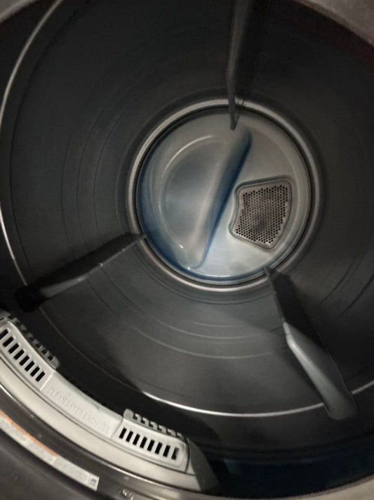 >LG gray Dryer electric 220v in front load w/pedestal extra storage stainless steel drum large capacity 27" refurbished #ELY3XB