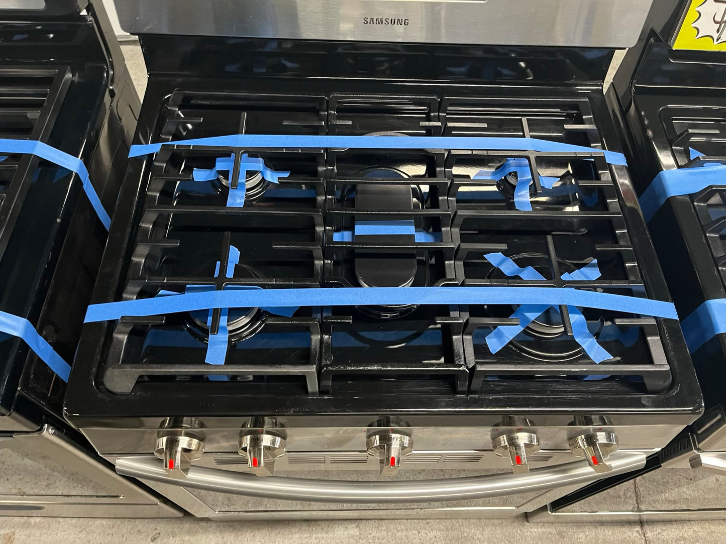 - Samsung range 5 burner convection roast bake broil dehydrate self clean stainless steel 30" #GR237TNB