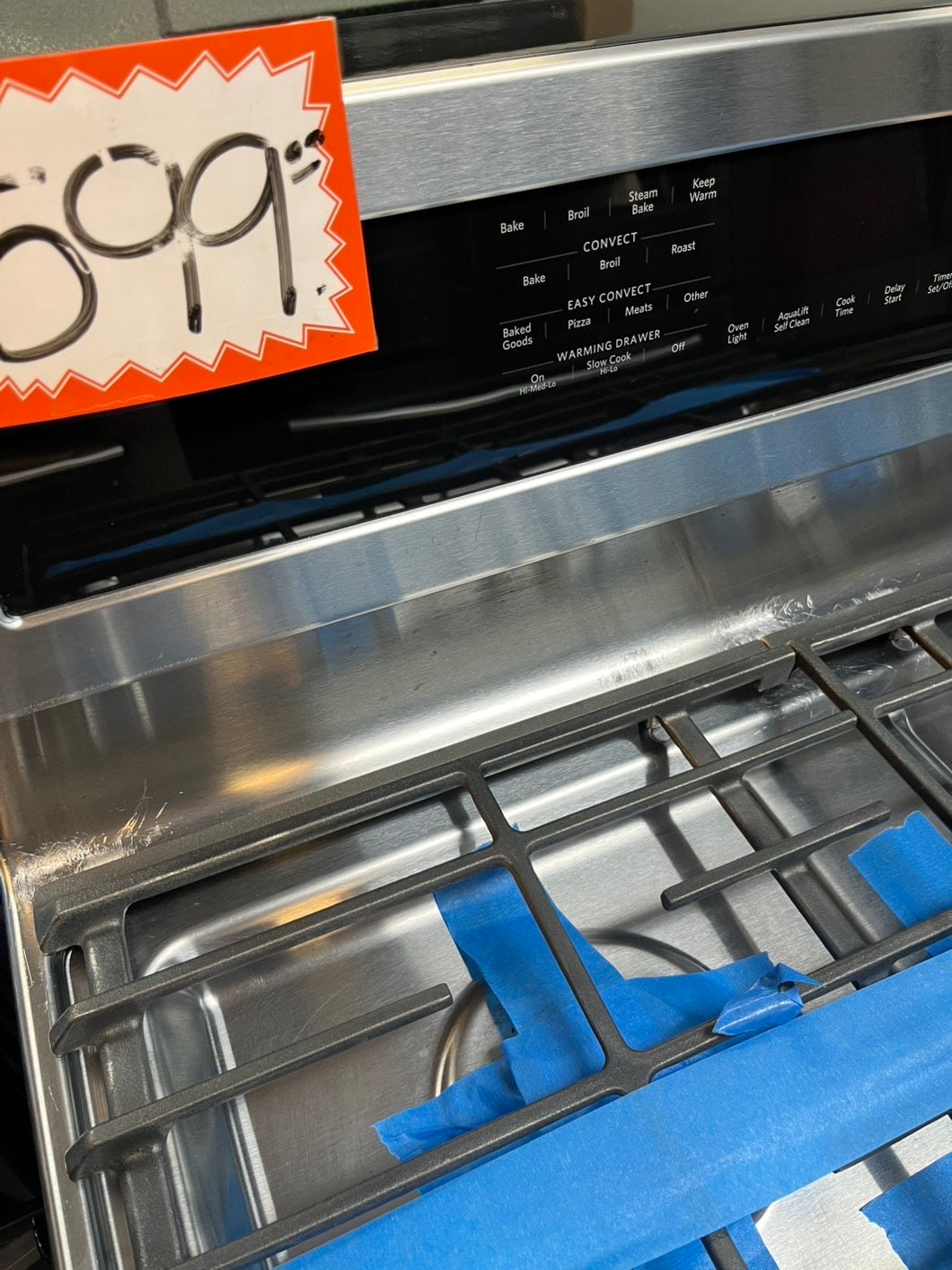Refurbished KitchenAid GAS range stainless steel 5 burner convection broil Easy convection bake roast broil Steam bake Aqualift self clean 30" #GGP29L