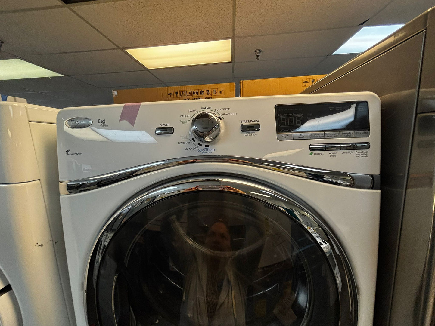 Whirlpool front load washer & dryer set electric 220v stackable large capacity #WD932LB