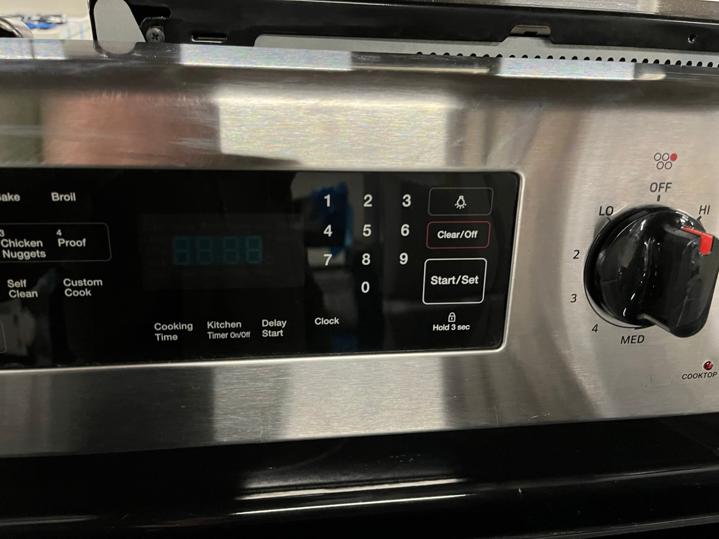 -Samsung glass top electric range 220v 5 burner warm zone convection bake broil roast  self clean Refurbished stainless steel 30" #ERT340AB
