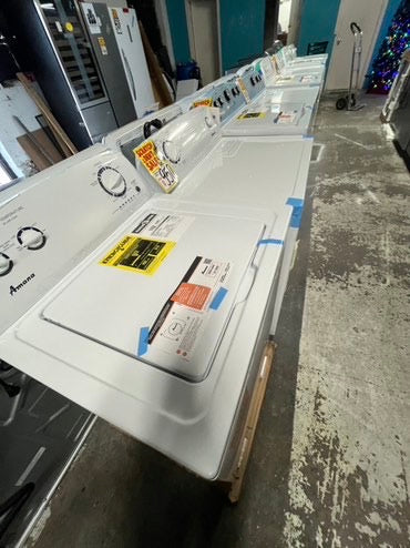 Open box 📦 New S/d Amana Top load washer and electric dryer 6.5 cu.ft set white #AMWD65B