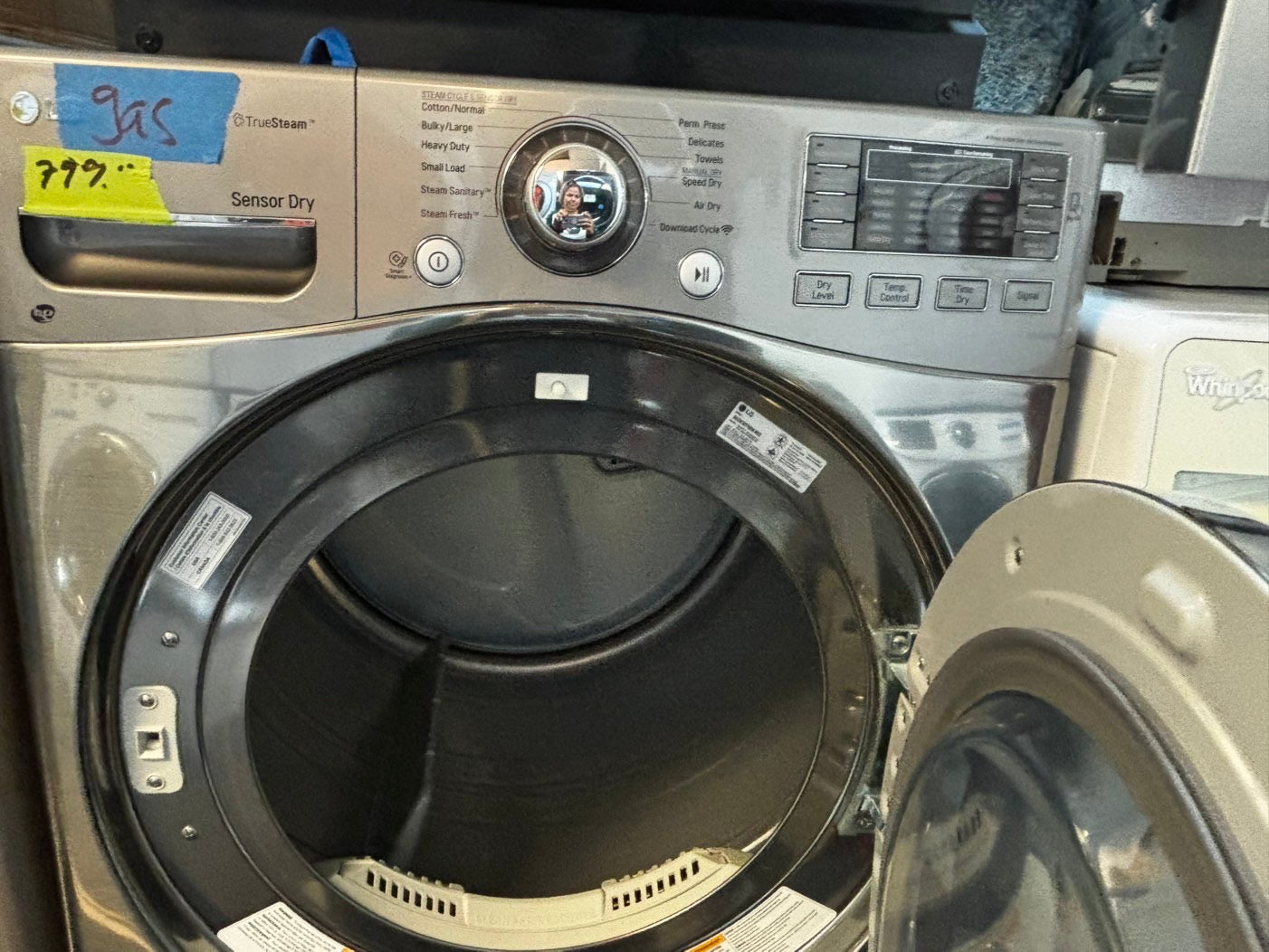 Mix & match set Kenmore washer & LG dryer gas set front load stackable or side by side large capacity stalnless steel drum w/pedestal extra storage 27" Refurbished #WDMX23L