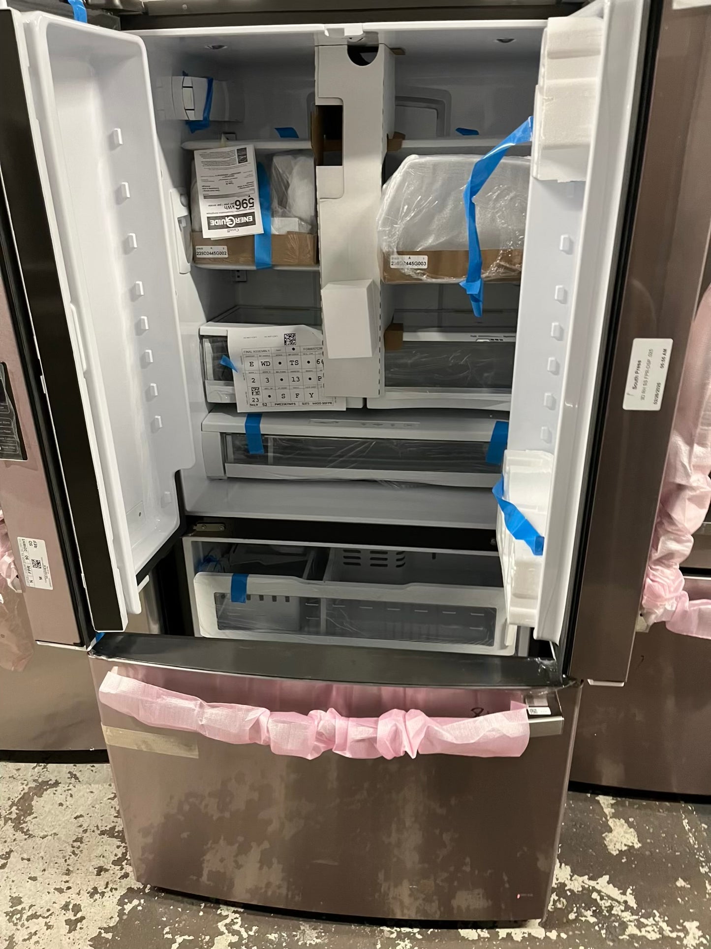 Open Box 📦 GE French Door Counter Depth Refrigerator stainless steel w/ice maker & water dispenser inside - Item number #RF632HB 36” in