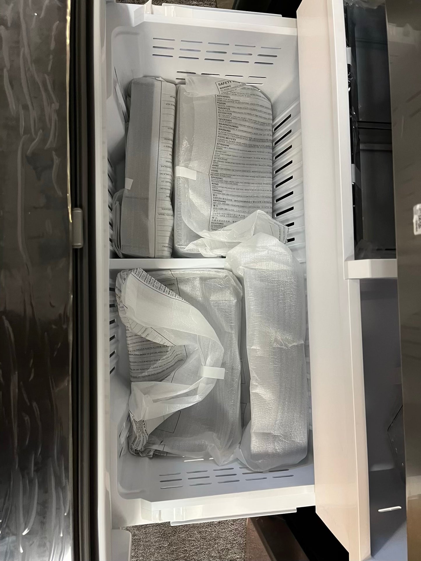 Open Box Samsung counter depth 5-door Refrigerator stainless steel w/ice maker & beverage center 36" #RF560WL