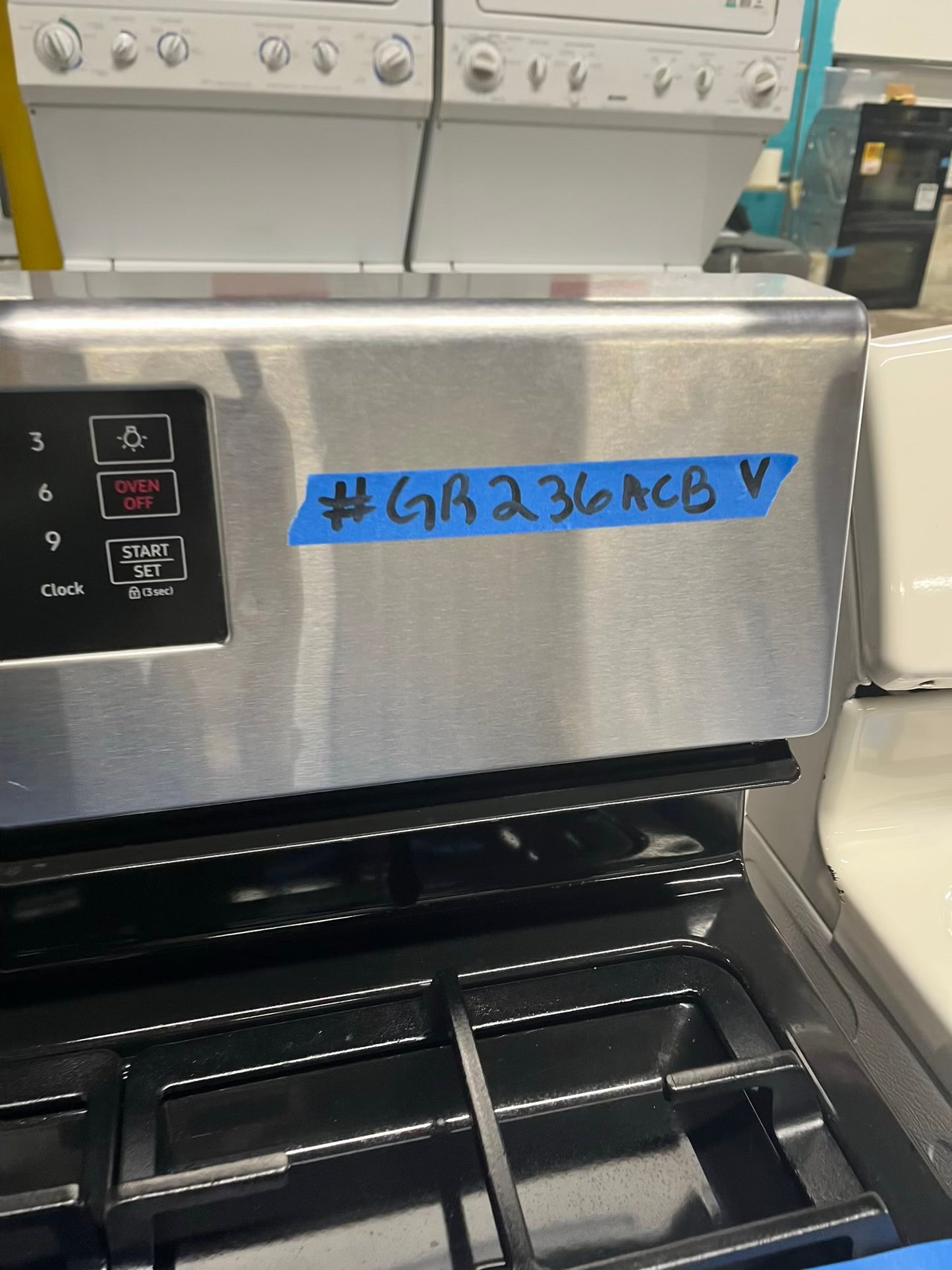 - Samsung range 5 burner bake broil self clean stainless steel 30" ##GR236ACB