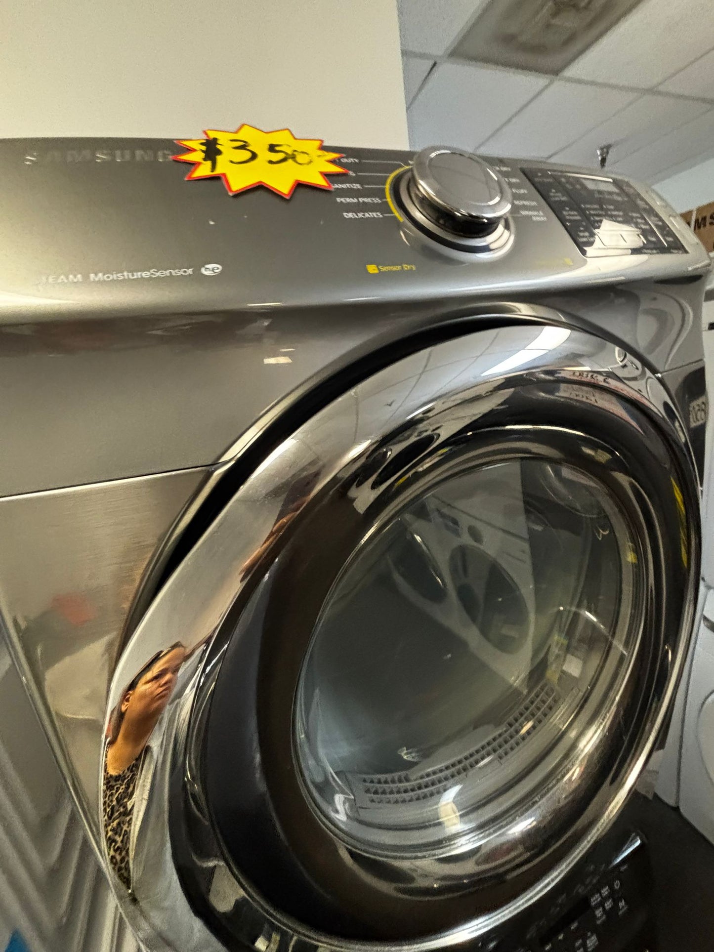 - Samsung steam electric 220v dryer front load stainless steel large capacity 27" #ED396VL .