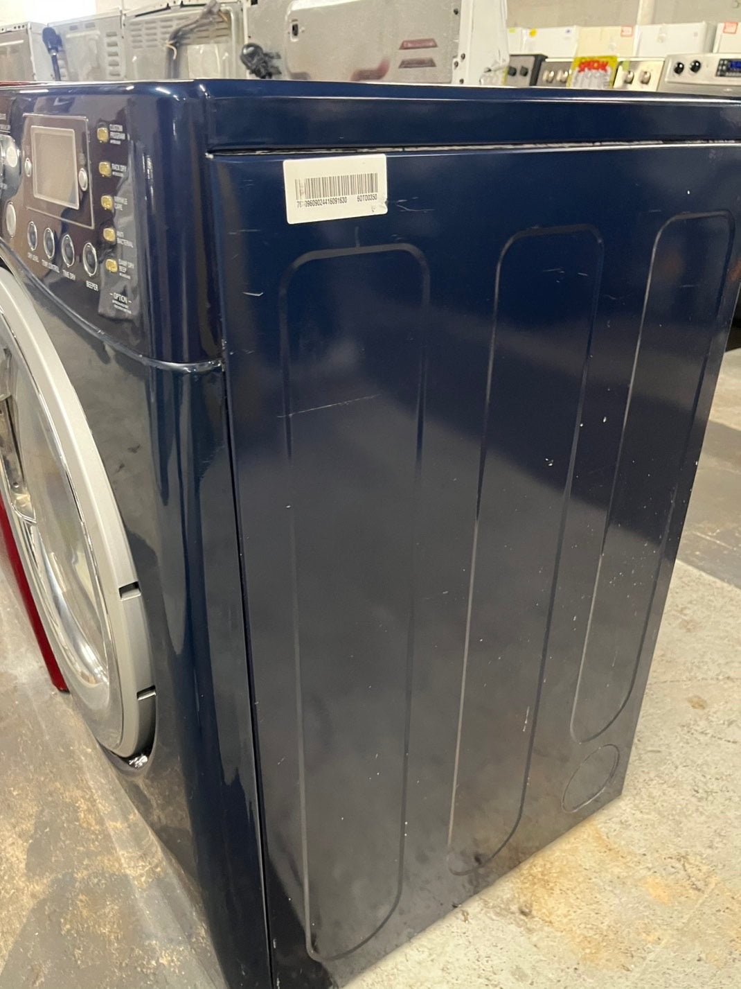 LG TROMM front load stackable electric 220v dryer in navy blue 27" #ED220VB